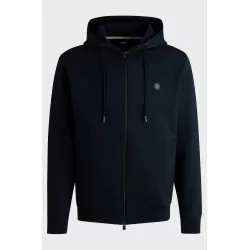 Sweat à capuche zippé en coton mélangé avec monogramme Double B