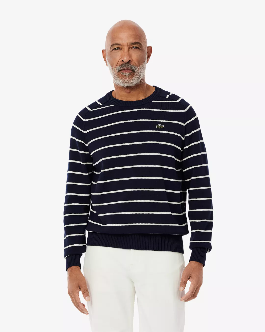 PULL COL ROND RAYÉ EN COTON