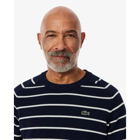 PULL COL ROND RAYÉ EN COTON