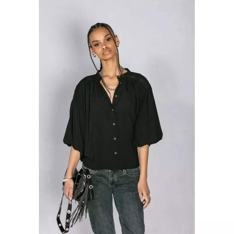 Belly Plain Blouse manches chauve-souris