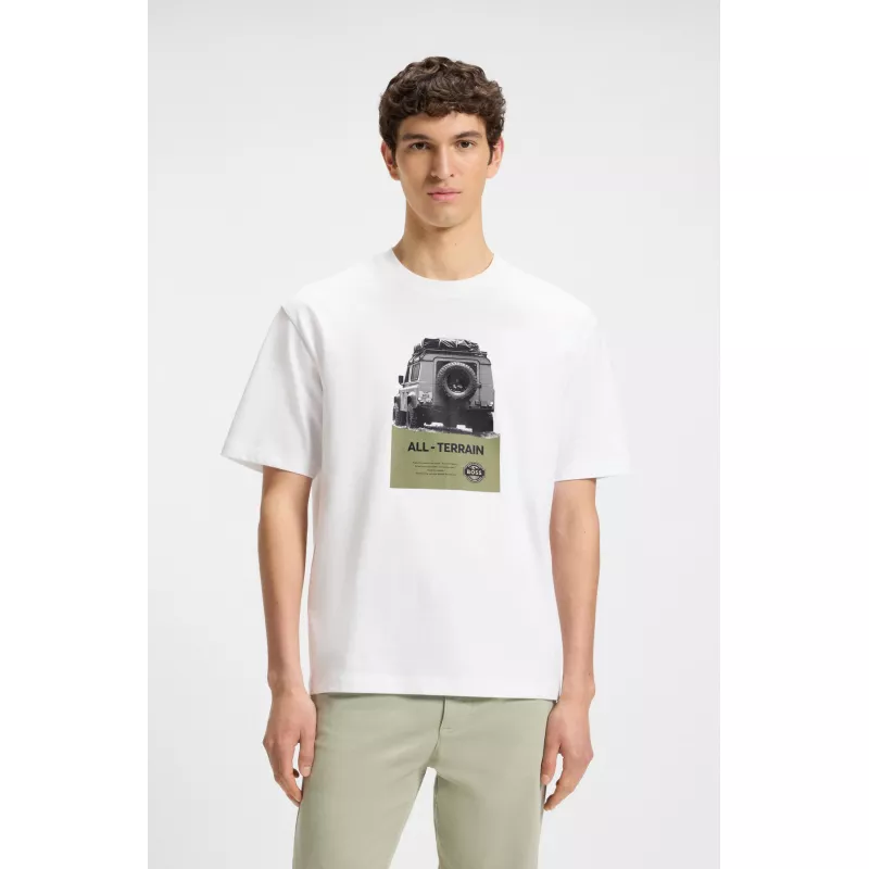 T-shirt décontracté en jersey de coton à motif imprimé