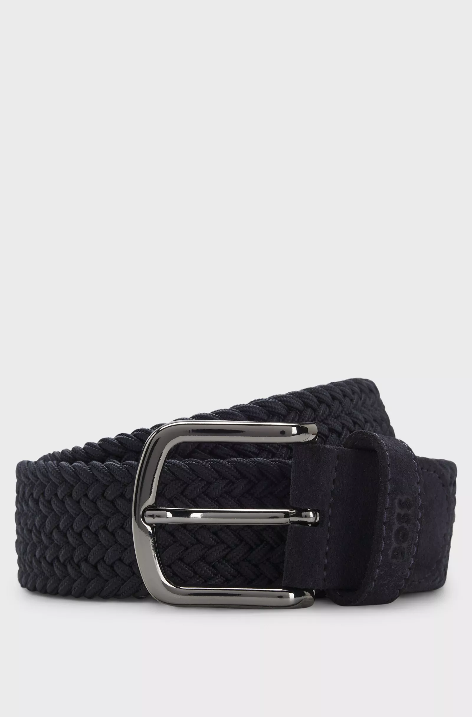 Ceinture tressée avec finitions cuir