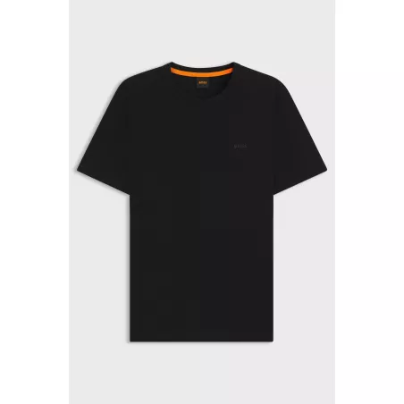 T-shirt Regular en coton flammé avec détail logoté