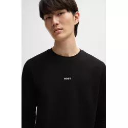 T-shirt en coton stretch à manches longues et logo imprimé