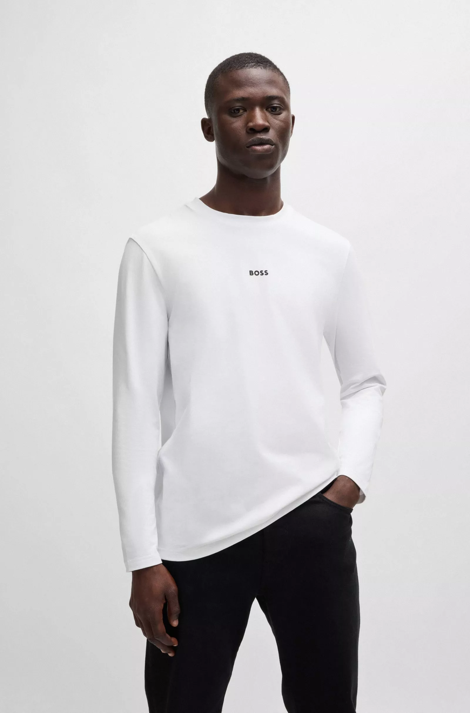 T-SHIRT REGULAR EN COTON STRETCH CONTRASTANT