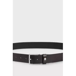 CEINTURE EN CUIR ITALIEN AVEC PASSANT À RAYURES EMBLÉMATIQUES