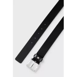 CEINTURE EN CUIR ITALIEN AVEC PASSANT À RAYURES EMBLÉMATIQUES