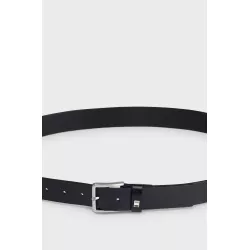 CEINTURE EN CUIR ITALIEN AVEC PASSANT À RAYURES EMBLÉMATIQUES