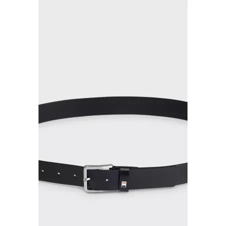 CEINTURE EN CUIR ITALIEN AVEC PASSANT À RAYURES EMBLÉMATIQUES