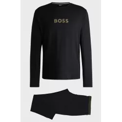 PYJAMA EN COTON INTERLOCK AVEC LOGO IMPRIMÉ EN TRANSFERT