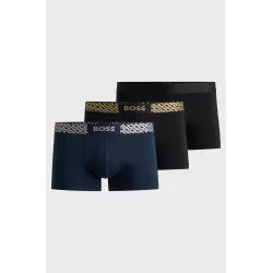 LOT DE TROIS BOXERS COURTS EN COTON STRETCH AVEC TAILLE MONOGRAMMÉE