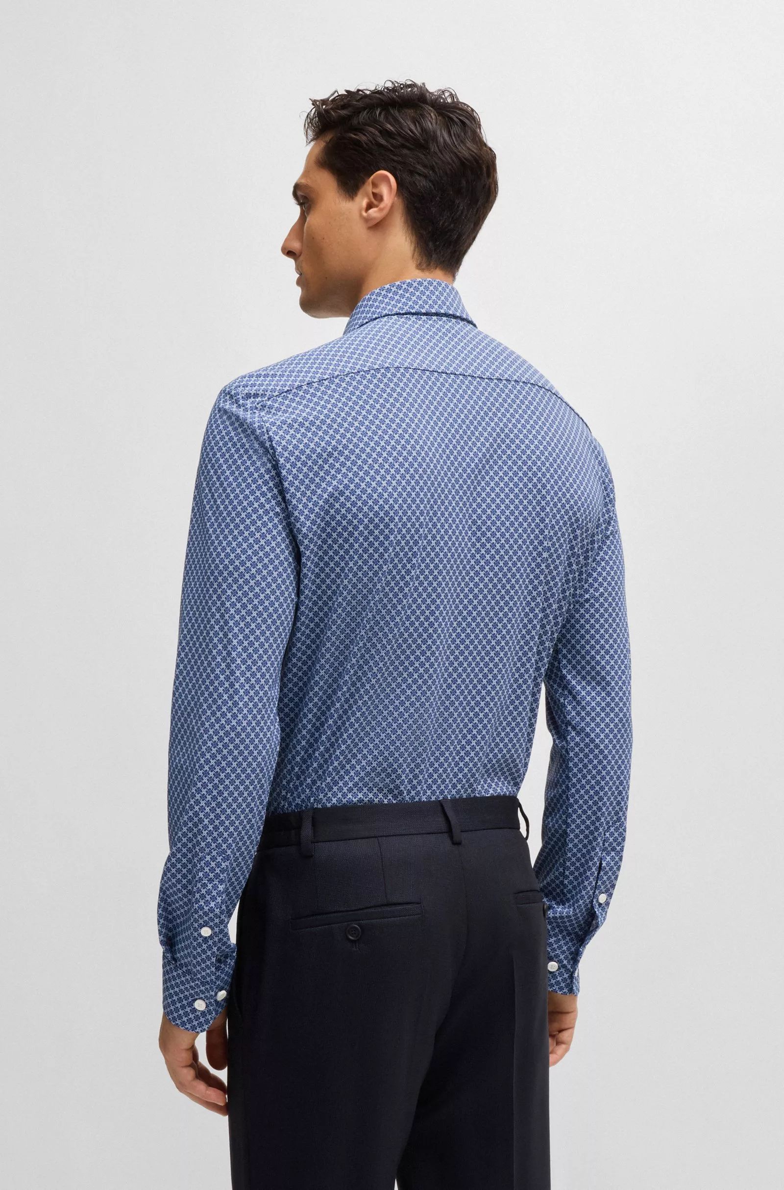 CHEMISE SLIM EN JERSEY STRETCH IMPRIMÉ PERFORMANT