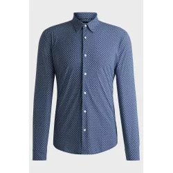 CHEMISE SLIM EN JERSEY STRETCH IMPRIMÉ PERFORMANT