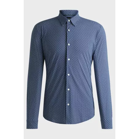 CHEMISE SLIM EN JERSEY STRETCH IMPRIMÉ PERFORMANT