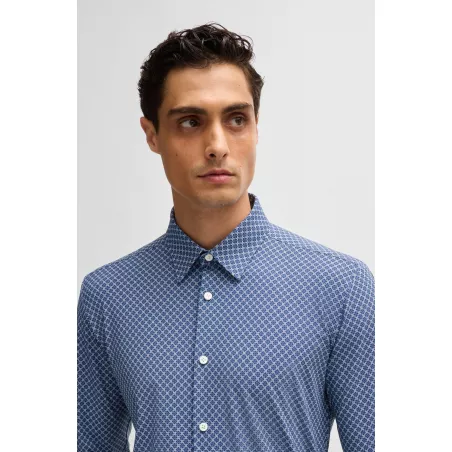 CHEMISE SLIM EN JERSEY STRETCH IMPRIMÉ PERFORMANT