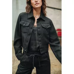 Veste denim courte Olena Tweedy