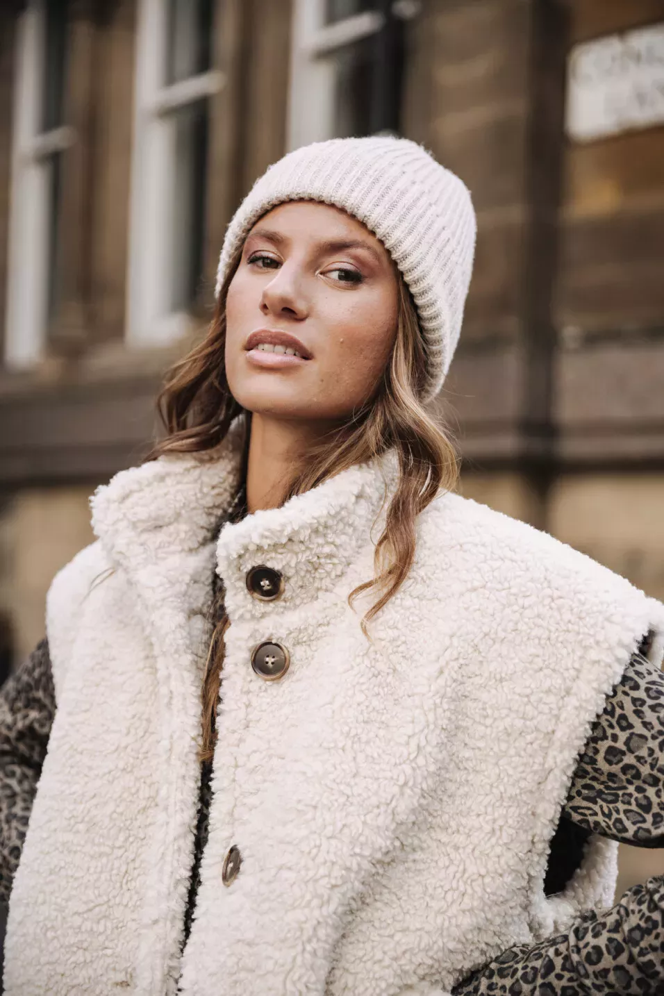Vatika Fur Veste Teddy sans manches
