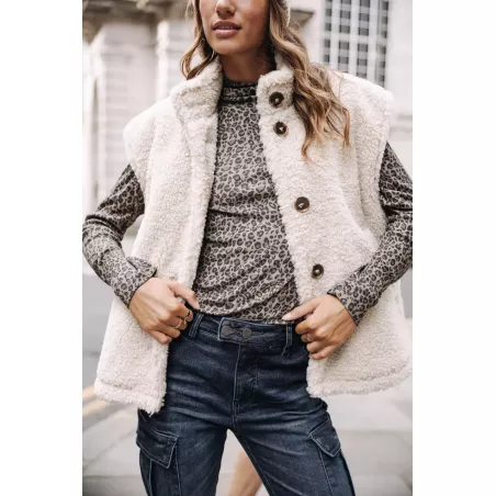Vatika Fur Veste Teddy sans manches
