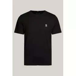 T-shirt TH Monogram Brodé à Col Ras-du-cou