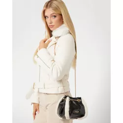 Mini sac à main en fausse fourrure