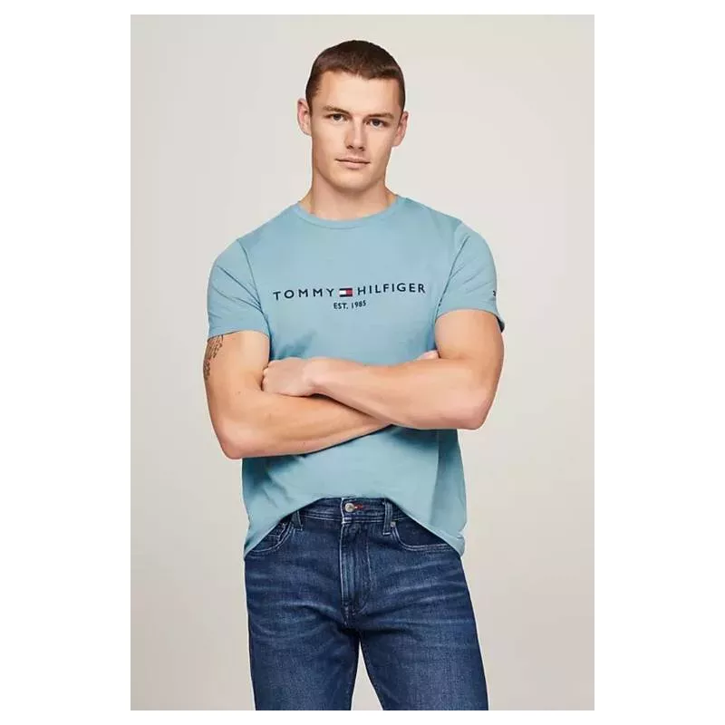 T-shirt Ajusté à Logo Brodé