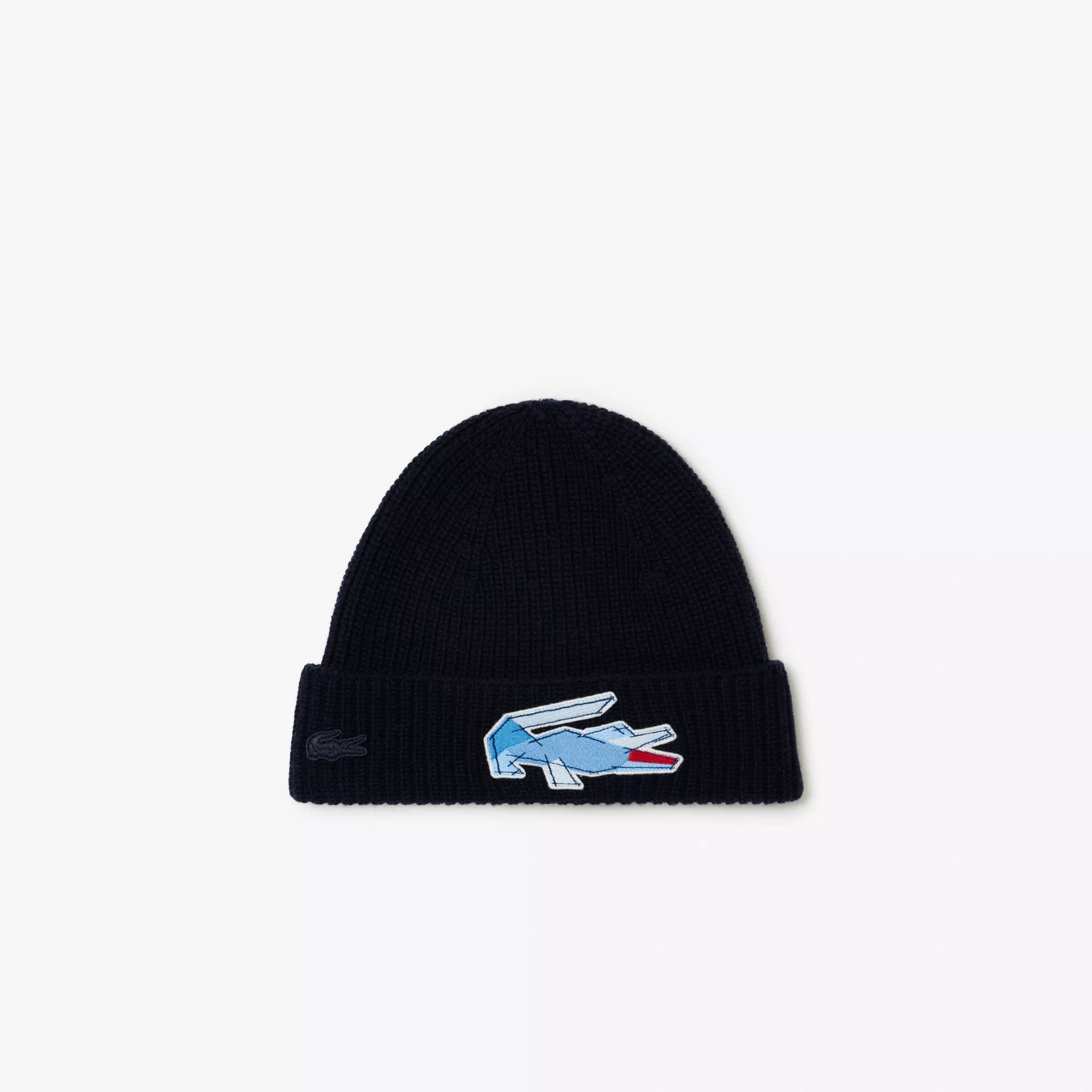 Bonnet en laine côtelée crocodile graphique