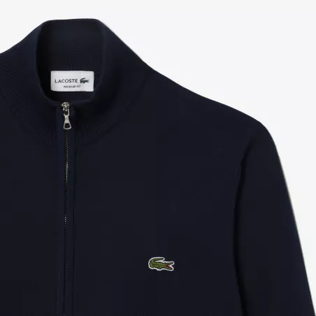 PULL ZIPPÉ UNI À COL MONTANT EN COTON