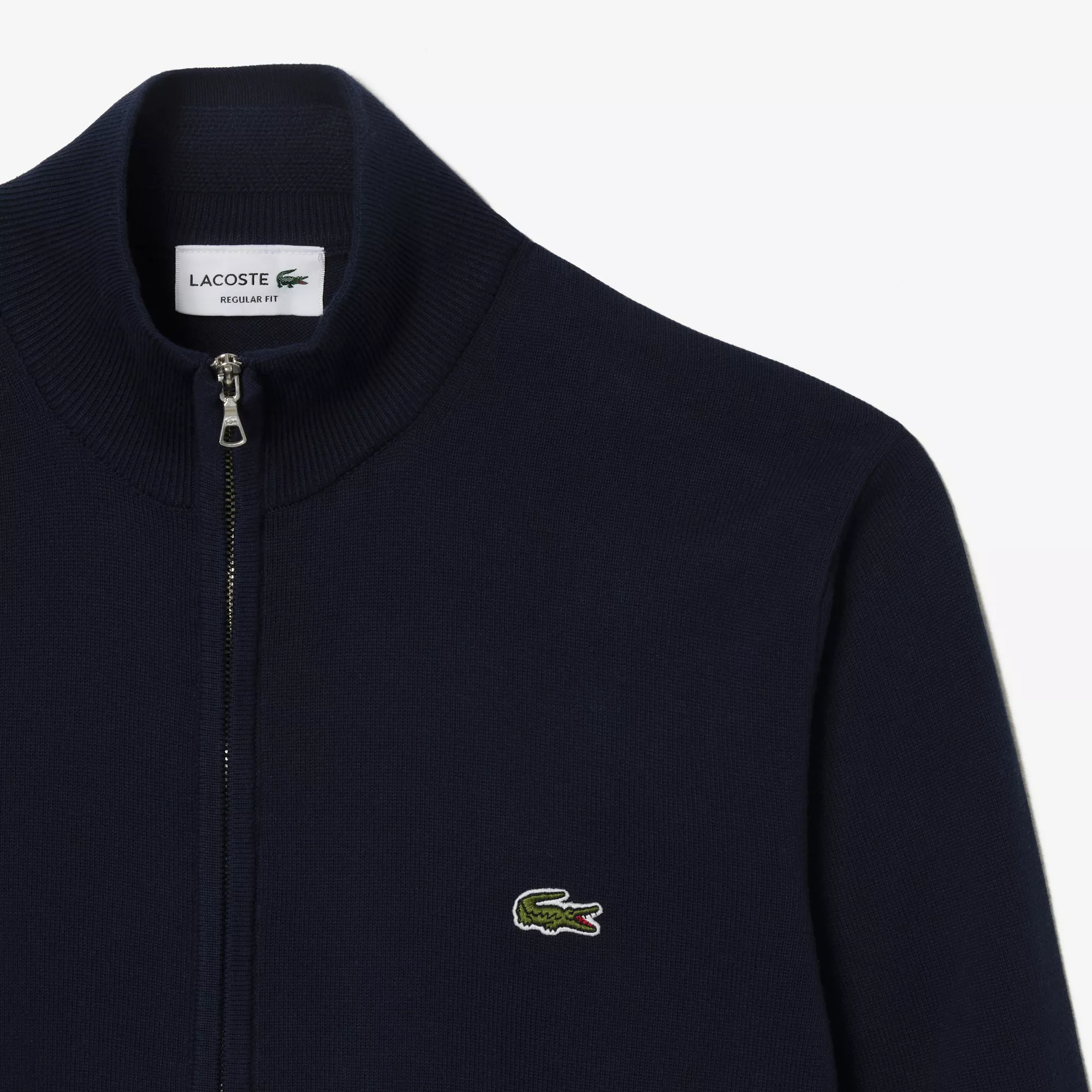 PULL ZIPPÉ UNI À COL MONTANT EN COTON