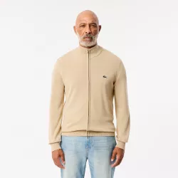 PULL ZIPPÉ UNI À COL MONTANT EN COTON