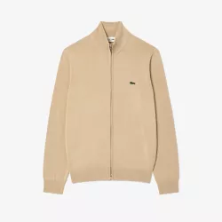 PULL ZIPPÉ UNI À COL MONTANT EN COTON