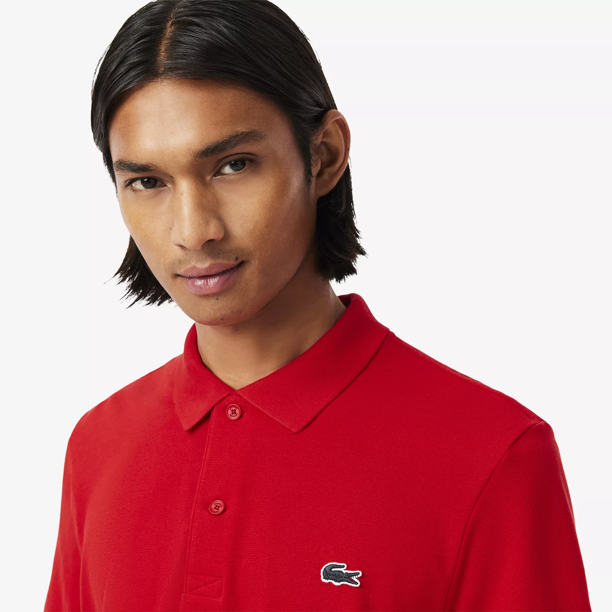 POLO REGULAR FIT EN COTON MÉLANGÉ