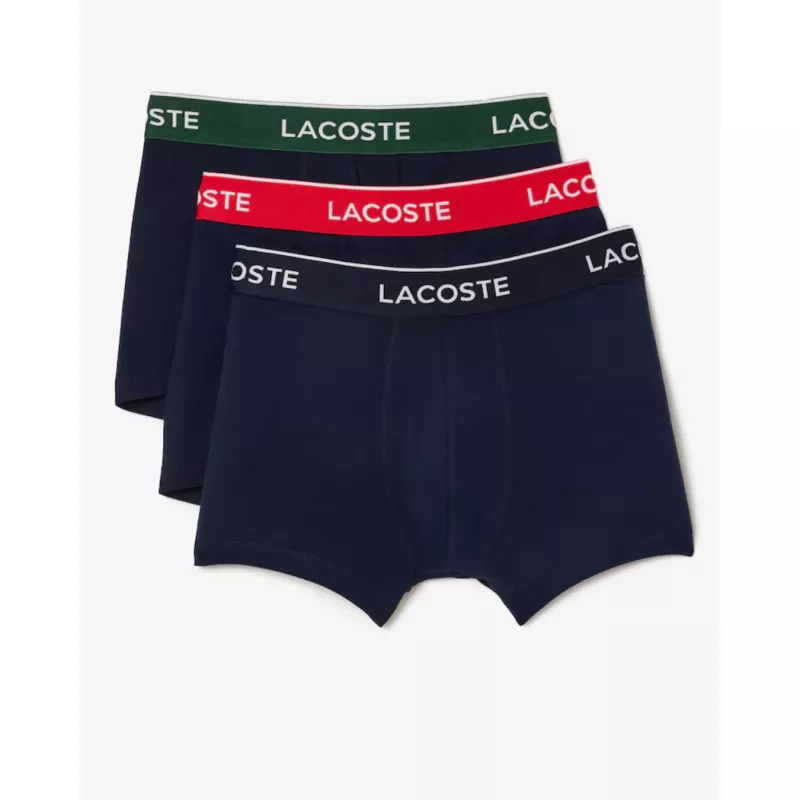 LOT DE 3 BOXERS COURTS CASUAL MARINE AVEC CEINTURE CONTRASTÉE