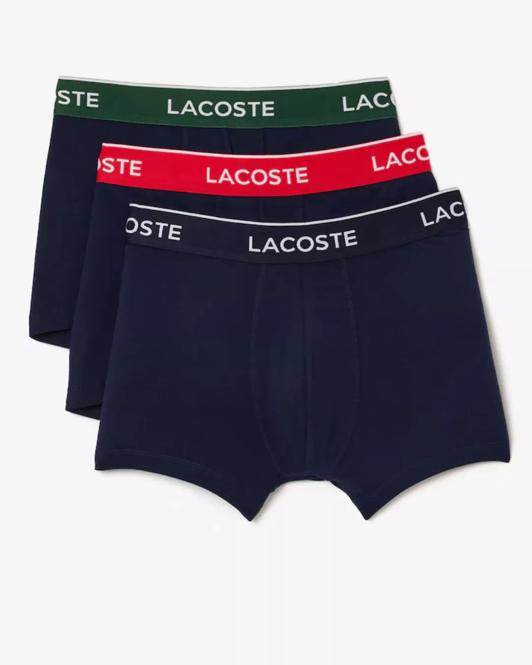 LOT DE 3 BOXERS COURTS CASUAL MARINE AVEC CEINTURE CONTRASTÉE