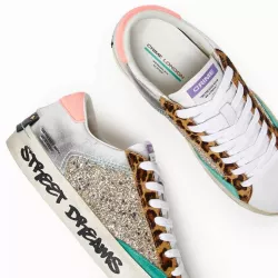 BASKET FAUNE SAUVAGE PLATINE EN DÉTRESSE