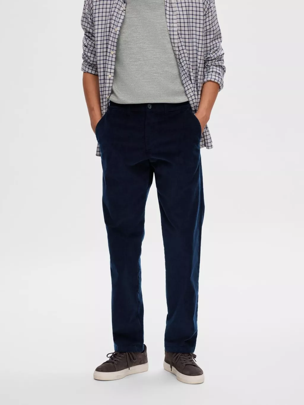 SLH196-PANTALON DROIT EN CORDELETTE