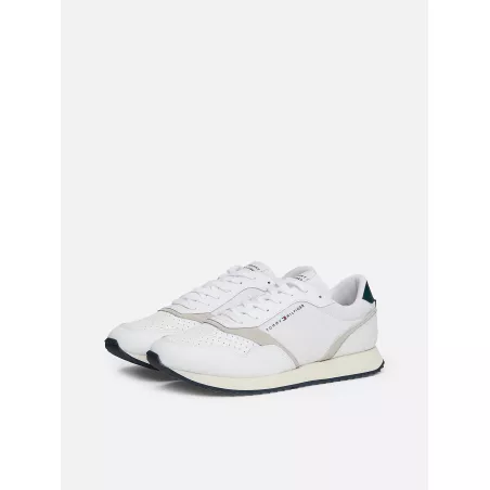 Baskets de running dentelées en cuir