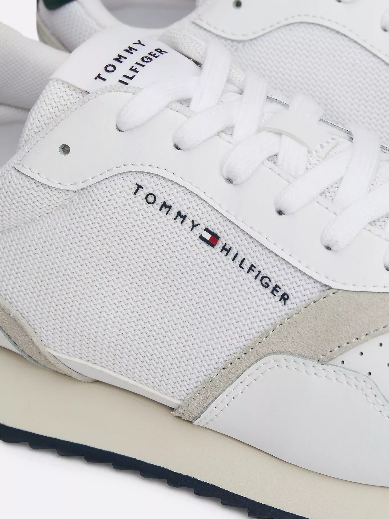 Baskets de running dentelées en cuir