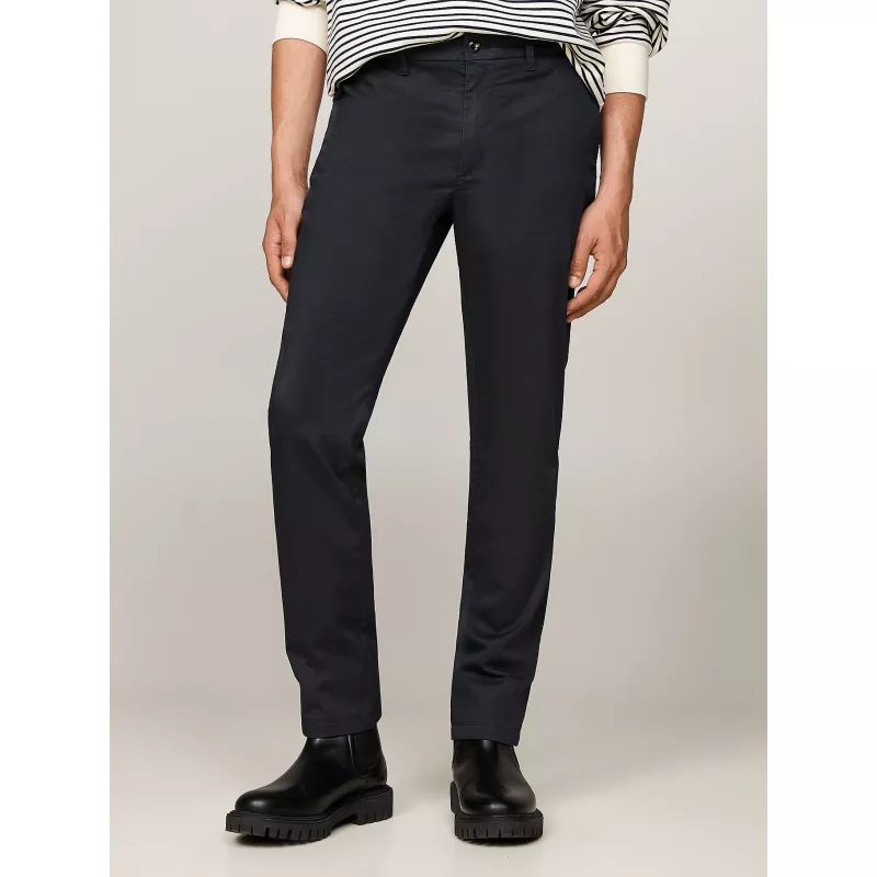 Chino droit Denton en coton imprimé