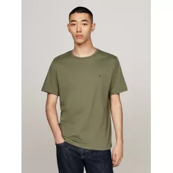 T-shirt à col ras-du-cou et drapeau brodé