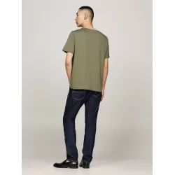 T-shirt à col ras-du-cou et drapeau brodé