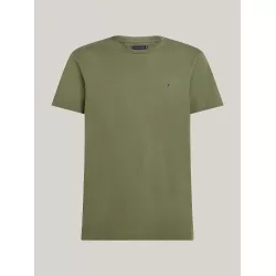 T-shirt à col ras-du-cou et drapeau brodé