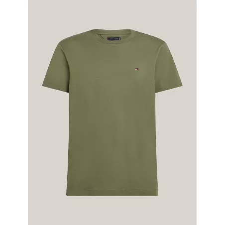 T-shirt à col ras-du-cou et drapeau brodé