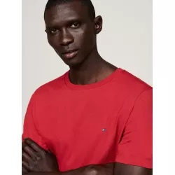T-shirt à col ras-du-cou et drapeau brodé