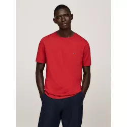 T-shirt à col ras-du-cou et drapeau brodé